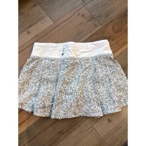 Lululemon Pace Rival Skirt Petite Fleur Silver Spoon White Size 4